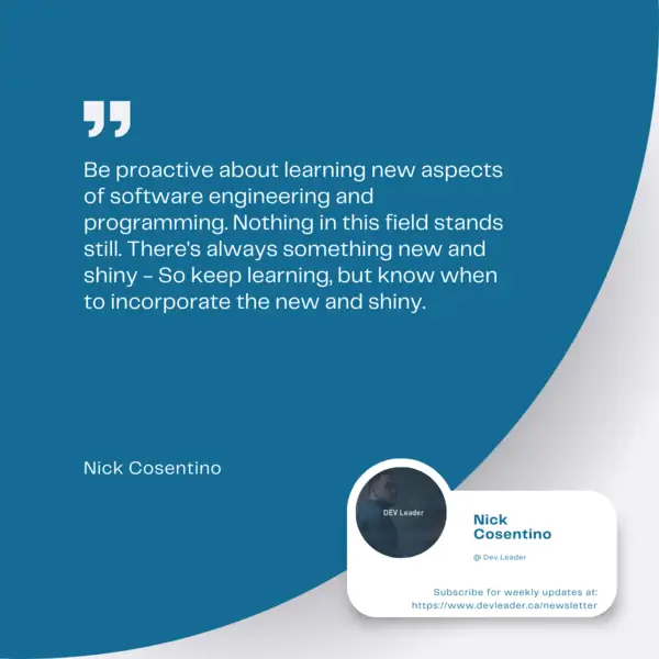 Dev Leader Quotes - Proactively Learning